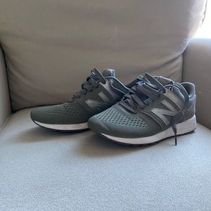 Gray/green new balance sneaker